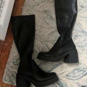 black knee high boots